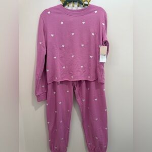 NEW w/ Tags - Spiritual Gangster Terry Cloth Pink & White Heart Set